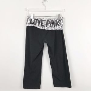 VS Pink Cropped Leggings Fold Over Waistband